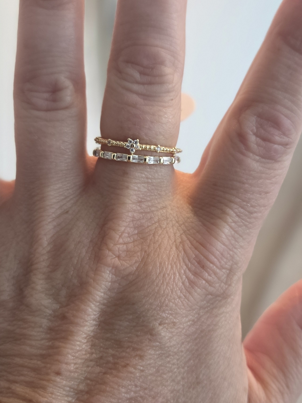 ✨️ Cz Stacking Rings - Sparkling Set, Gold-plated